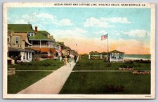 Cartão postal Virginia Beach Virginia~Ocean Front & Cottage Line~Gazebo~1928 comprar usado  Enviando para Brazil