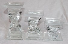 Arte vintage-Conjunto de 3 quadrados de vidro flutuante em espiral-suporte/torres-assinado por artista comprar usado  Enviando para Brazil