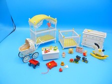 Casa de bonecas vintage miniatura berçário berço dossel cômoda caixa de brinquedos cercadinho etc comprar usado  Enviando para Brazil