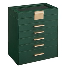 CAIXA DE JOIAS SONGMICS, ARMAZENAMENTO DE 6 CAMADAS, ESTILO MODERNO - VERDE FLORESTA/DOURADO comprar usado CAIXA DE JOIAS SONGMICS, ARMAZENAMENTO DE 6 CAMADAS, ESTILO MODERNO - VERDE FLORESTA/DOURADO comprar usado  Enviando para Brazil