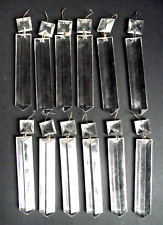 Usado, LOTE 12 LUSTRE PINGENTE GOTA LANÇA PRISMA VIDRO CORTE CRISTAL CHUMBO TRANSPARENTE 5" comprar usado  Enviando para Brazil
