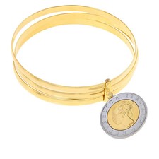 Usado, Pulseira Bellezza 500 liras moeda bronze 3 camadas P/M comprar usado Usado, Pulseira Bellezza 500 liras moeda bronze 3 camadas P/M comprar usado  Enviando para Brazil