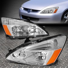 Para 03-07 Honda Accord Sedan/Coupe Estilo OE Conjunto de Farol Cromado/Âmbar Par comprar usado  Enviando para Brazil