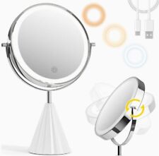 Espelho de maquiagem iluminado 8" 10X espelho de vaidade regulável de ampliação 3 luzes coloridas comprar usado  Enviando para Brazil
