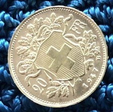 Franken 1947 gold gebraucht kaufen  Teningen