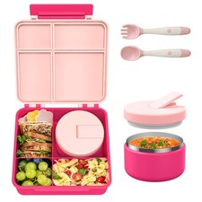 LOHASOK BENTO LANCHEIRA COM SOPA TÉRMICA DE 8 OZ ALMOÇO À PROVA DE VAZAMENTOS CONT - ROSA, usado comprar usado  Enviando para Brazil