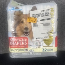 *Fraldas descartáveis para cachorros inspiradas na pata 32ct ultra proteção tamanho médio novas na embalagem comprar usado  Enviando para Brazil