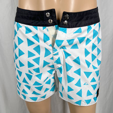 Baús de natação masculinos Quiksilver 30W azul/branco estampa geo triangular comprar usado  Enviando para Brazil