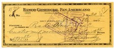 1946 CHEQUE BANCARIO "BANCO COMERCIAL PAN AMERICANO" SUCURSAL SANTI SPIRITUS comprar usado  Enviando para Brazil