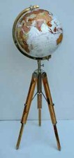 Mapa moderno Atlas World Globe com tripé de madeira suporte globo decoração de piso 18" grande, usado comprar usado  Enviando para Brazil