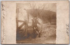 Cartão postal antigo publicado em 1906 retrato de homem trabalhando em empresa de construção comprar usado  Enviando para Brazil