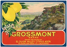 RÓTULO ORIGINAL DA CAIXA VINTAGE SAN DIEGO C1930 RARO GROSSMONT EL CAJON BELEZA REAL comprar usado RÓTULO ORIGINAL DA CAIXA VINTAGE SAN DIEGO C1930 RARO GROSSMONT EL CAJON BELEZA REAL comprar usado  Enviando para Brazil