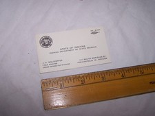 Usado, Cartão de Visita Vintage INDIANA DEPARTAMENTO DE RECEITA DO ESTADO WOLSIEFFER Auditor comprar usado  Enviando para Brazil