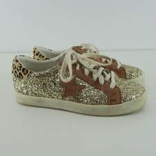 Tênis Feminino Mi.im Dourado Glitter Estampa de Leopardo Estrela Tamanho 8 comprar usado  Enviando para Brazil