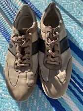 Sapatos de condução Armani Jeans logotipo couro masculino marrom sapatos casuais EUA tamanho 10 comprar usado  Enviando para Brazil