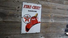 Placa de porcelana vintage 3-40 1940 Texaco Fire Chief bomba de gás placa toda original!! comprar usado  Enviando para Brazil