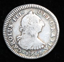 Moeda de prata real 1782 México 1 - om México em perfeito estado bom, usado comprar usado  Enviando para Brazil