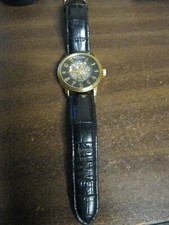 Relógio automático Stuhrling original ST-90050 esqueleto de ouro rosa 20 joias comprar usado  Enviando para Brazil