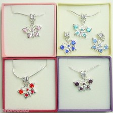 Crystal butterfly necklace for sale  SHEFFIELD
