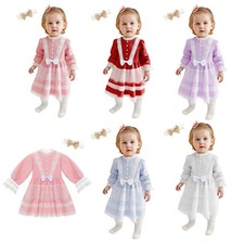 Vestido de verão para bebês meninas presentes vestido casual tiara casamento princesa, malha recém-nascida comprar usado  Enviando para Brazil
