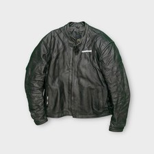 Vintage Kawasaki Czarna Biker Racing Kurtka Skóra Rozmiar XL na sprzedaż  PL