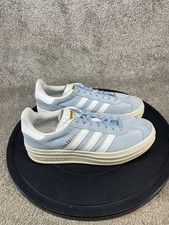 Tênis Adidas Feminino Tamanho 8.5 Gazela Ousado Céu Claro Camurça Branco Treinador comprar usado  Enviando para Brazil