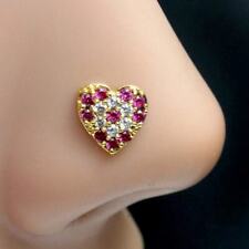 Bonito Indio Corazón Estilo Pendiente Nariz Rosa Blanco Cz Retorcido Aro 22g - comprar usado  Enviando para Brazil