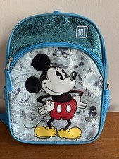 Mochila infantil Disney COMPLETA Mickey Mouse azul claro com zíper glitter 12 x 9 x 3 comprar usado  Enviando para Brazil