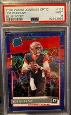 PSA 9 2020 Panini Donruss Optic Joe Burrow Mira Azul Prizm Rookie *CHASER* segunda mano  Embacar hacia Mexico