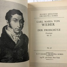 Partituras de orquesta en miniatura vintage E.F. Kalmus n.º 56 Carl Maria Von Weber 1932 segunda mano  Embacar hacia Mexico