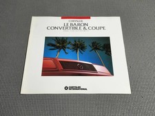 Chrysler Le Baron catálogo cupê conversível comprar usado  Enviando para Brazil