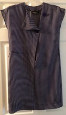 Vestido Richezza Vintage Anos 70 Preto Roxo Semitransparente Listrado Botões de Veludo Tamanho 3 4 comprar usado  Enviando para Brazil