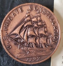 Medalha de Bronze Constelação de Fragata dos EUA 1797 De 1º Navio da Marinha Picos de Cobre comprar usado  Enviando para Brazil