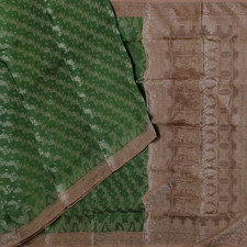Sari Verde Vintage In Seta Pura Con Design Floreale Intrecciato In Zari comprar usado  Enviando para Brazil