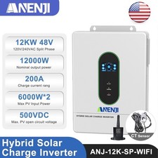 Usado, Inversor híbrido solar 12KW 48V 120V/240V AC fase dividida inversor de energia MPPT 200A comprar usado  Enviando para Brazil