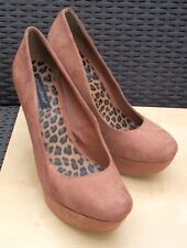 tan wedge heeled suede shoes for sale  CROYDON