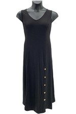 Vestido maxi Susan Graver estampado malha líquida preto, usado comprar usado  Enviando para Brazil