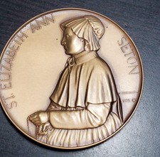1975 Art Medals Inc AMI St. Elizabeth Ann Seton medalha de bronze medalhão , usado comprar usado  Enviando para Brazil