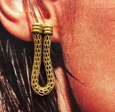 Brincos de malha de ouro 18k com sobre prata esterlina Rommanel comprar usado  Enviando para Brazil