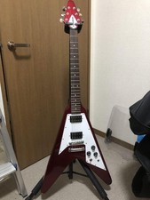 Guitarra elétrica Playtech Flying V Magnum Lock Trad vinho vermelho e estojo macio comprar usado  Enviando para Brazil