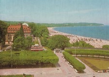 Używany, Sopot Beach View Toward Orłowa Postcard - Sopot, Poland Postcard na sprzedaż  Wysyłka do Poland