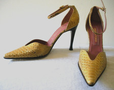 Sapatos de cobra píton ouro amarelo metálico SERGIO ROSSI novo sem caixa US$ 1,2.000 EUA 7M EU37 comprar usado  Enviando para Brazil