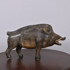 Estatueta de cabeça de porco vintage indiana de madeira desejada à mão estátua de porco arte decorativa de parede, usado comprar usado  Enviando para Brazil
