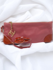 Autêntica bolsa Chanel camélia rosa laranja bolsa de mão couro envernizado marca CoCo comprar usado  Enviando para Brazil