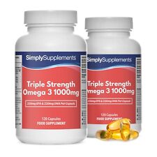 Oméga 3 1000mg Triple puissance - 240 Gélules - SimplySupplements, używany na sprzedaż  Wysyłka do Poland