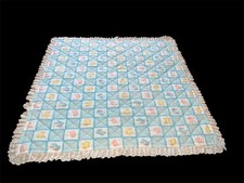 Cobertor de berço vintage Care Bear 44X44 acabamento em renda, usado comprar usado  Enviando para Brazil