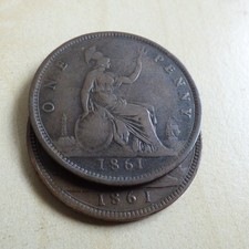 Victoria penny 1861 for sale  LUDLOW