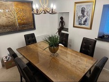 Walnut travertine dining for sale  STALYBRIDGE