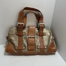 Usado, Bolsa de mão de couro vintage Michael Kors dourada marrom crocodilo cravejada em relevo comprar usado  Enviando para Brazil