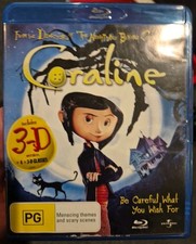 CORALINE 3-D BLU-RAY STOP-MOTION ANIMAÇÃO CULT DESENHO ANIMADO BLURAY DAKOTA FANNING 3D comprar usado  Enviando para Brazil
